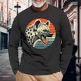 Spotted Laughing Hyena Retro Sun Long Sleeve T-Shirt Gifts for Old Men