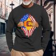 Sri Lankan Blood Inside Me Sri Lanka Flag Long Sleeve T-Shirt Gifts for Old Men