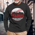 St Louis Souvenir Baseball City Downtown I Love St Louis Long Sleeve T-Shirt Gifts for Old Men