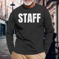 Staff Diseño Sólo En La Parte Trasera Staff Camiseta de manga larga Regalos para ancianos