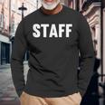 Staff Estampado En El Pecho Y La Espalda Con Texto Staff Camiseta de manga larga Regalos para ancianos