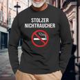 Stolzer Nichtraucher Smoking Aufhörhör Stolzer Langarmshirts Geschenke für alte Männer