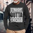 Straight Outta Chicago Illinois State Long Sleeve T-Shirt Gifts for Old Men