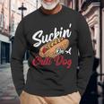 Suckin' On A Chili Dog Chilli Hot Dog Long Sleeve T-Shirt Gifts for Old Men