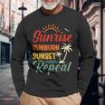 Sunrise Sunburn Sunset Repeat Beach Oceans Long Sleeve T-Shirt Gifts for Old Men