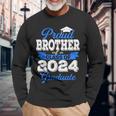 Super Proud Brother Of 2024 Graduate Awesome Family College Long Sleeve T-Shirt Gifts for Old Men
