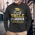 Super Proud Uncle Of 2024 Graduate Awesome Family College Long Sleeve T-Shirt Gifts for Old Men