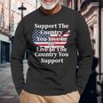 Support The Country You Live In The Country On Back Long Sleeve T-Shirt Gifts for Old Men