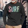 Surfer Surfboard Surf Club Retro Vintage Hawai Beach Long Sleeve T-Shirt Gifts for Old Men