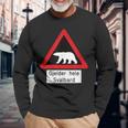 Svalbard Polar Bear Sign Gjelder Hele Spitsbergen Norway Langarmshirts Geschenke für alte Männer