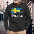 Sweden Sweden Elk Viking Scandinavia Sverige Norden Langarmshirts Geschenke für alte Männer