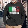 Taekwondo Sport Italy Flag Italian Martial Artist Long Sleeve T-Shirt Gifts for Old Men