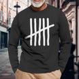 Tally Marks Hash Marks Lines Characters Five Six Math Long Sleeve T-Shirt Gifts for Old Men