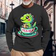 Tea-Rex Cute T-Rex Dinosaur Lover Kawaii Dino Long Sleeve T-Shirt Gifts for Old Men