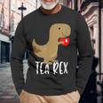 Tea Rex Cute Tyrannosaurus Dino Langarmshirts Geschenke für alte Männer