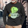 Tea Rex Niedlicher Dinosaurier Tyrannosaurus Rex In Einer Tasse Langarmshirts Geschenke für alte Männer