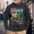 Teacher Student 100Th Day Of Pre-K 100 Days Of School Long Sleeve T-Shirt Gifts for Old Men