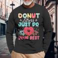 Testing Day Donut Stress Just Do Your Best Cute Teacher Long Sleeve T-Shirt Gifts for Old Men