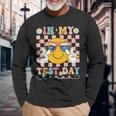In My Testing Era Happy Face Teachers Students Testing Day Long Sleeve T-Shirt Gifts for Old Men