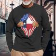 Texas Roots Inside State Flag American Proud Long Sleeve T-Shirt Gifts for Old Men