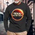 Texas Solar Eclipse 2024 April 8 Totality Texas Long Sleeve T-Shirt Gifts for Old Men