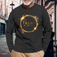Texas Total Solar Eclipse 2024 Solar Eclipse Long Sleeve T-Shirt Gifts for Old Men