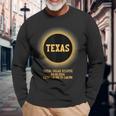 Texas Usa Totality Total Solar Eclipse April 8 2024 Long Sleeve T-Shirt Gifts for Old Men