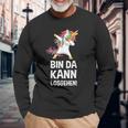 With Text 'Bin Da Kann Losgehen' Langarmshirts Geschenke für alte Männer