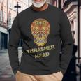 Thrasher Head Sugar Skull Distressed Vintage Skater Long Sleeve T-Shirt Gifts for Old Men