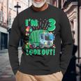 Three 3Rd Birthday Garbage Truck Trash Boy 3 Years Old Long Sleeve T-Shirt Gifts for Old Men