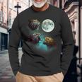 Three Tigers Howl At Moon 3 Wolfs Wolves Parody Long Sleeve T-Shirt Gifts for Old Men