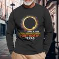 Total Solar Eclipse 04 08 24 Fort Worth Texas Eclipse 2024 Long Sleeve T-Shirt Gifts for Old Men