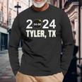 Total Solar Eclipse 04082024 Tyler Texas Solar Eclipse Long Sleeve T-Shirt Gifts for Old Men