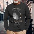 Total Solar Eclipse 2024 040824 Erie Pennsylvania Long Sleeve T-Shirt Gifts for Old Men