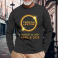 Total Solar Eclipse 2024 April 8 America Totality Spring Long Sleeve T-Shirt Gifts for Old Men