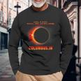 Total Solar Eclipse 2024 Columbus Indiana Long Sleeve T-Shirt Gifts for Old Men