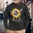 Total Solar Eclipse 2024 Cute Solar Eclipse Dabbing Long Sleeve T-Shirt Gifts for Old Men