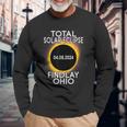 Total Solar Eclipse 2024 Findlay Ohio Sun Moon Totality Long Sleeve T-Shirt Gifts for Old Men