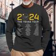 Total Solar Eclipse 2024 The Texas Tour Totality Path Long Sleeve T-Shirt Gifts for Old Men