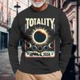 Total Solar Eclipse 2024 Totality Total Eclipse Long Sleeve T-Shirt Gifts for Old Men