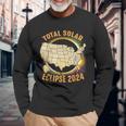 Total Solar Eclipse 2024 Totality Us Map Colorful Long Sleeve T-Shirt Gifts for Old Men