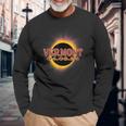 Total Solar Eclipse 2024 Vermont America Totality Event Long Sleeve T-Shirt Gifts for Old Men