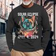 Total Solar Eclipse April 8 2024 French Bulldog Long Sleeve T-Shirt Gifts for Old Men