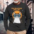 Total Solar Eclipse April 8Th 2024 Cat Wearing Eclipse Glass Long Sleeve T-Shirt Gifts for Old Men