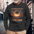 Total Solar Eclipse Cityscape Watertown New York Ny Long Sleeve T-Shirt Gifts for Old Men