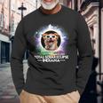 Total Solar Eclipse Indianapolis Indiana 2024 Astronomy Dog Long Sleeve T-Shirt Gifts for Old Men