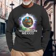 Total Solar Eclipse Mazatlan Mexico 2024 Cat Totality Long Sleeve T-Shirt Gifts for Old Men