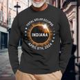 Total Solar Eclipse Path Of Totality April 8Th 2024 Indiana Long Sleeve T-Shirt Gifts for Old Men