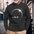 Total Solar Eclipse Spring April 8Th 2024 America Totality Long Sleeve T-Shirt Gifts for Old Men
