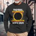 Total Solar Eclipse Twice In One Lifetime 2017 & 2024 Cosmic Long Sleeve T-Shirt Gifts for Old Men